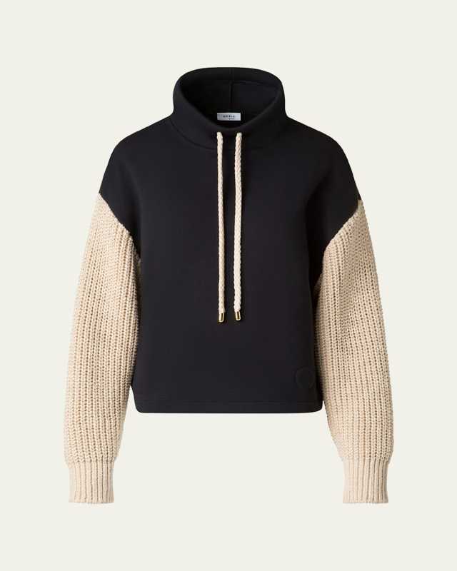 Mixed-Media Chunky Knit Sweater